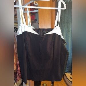 Torrid Black and White Strappy Top